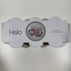 New Halo Set of 6 Pink Hobnail Textured 22oz Shot Glasses Housewarming Gift Set